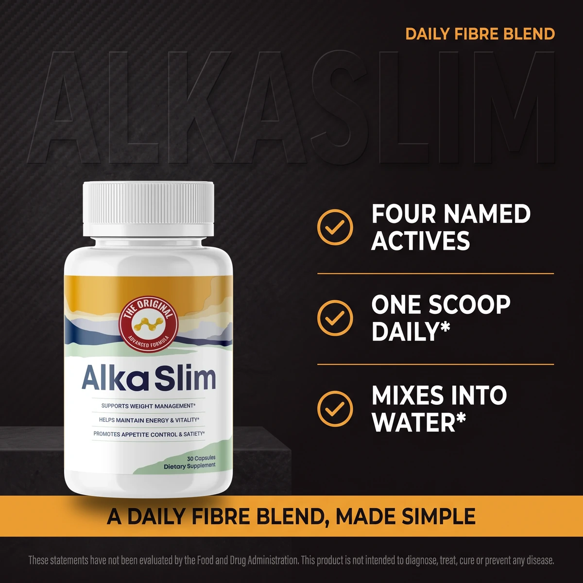 Why AlkaSlim: a daily fibre blend weight management supplement with four named actives